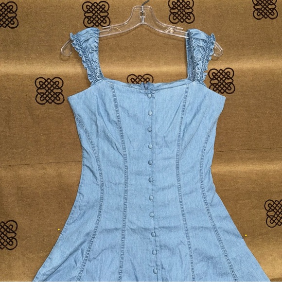 Guess NWT! Sweetheart Light Blue Scarlette Denim Mini Dress Size XS - Picture 5 of 16